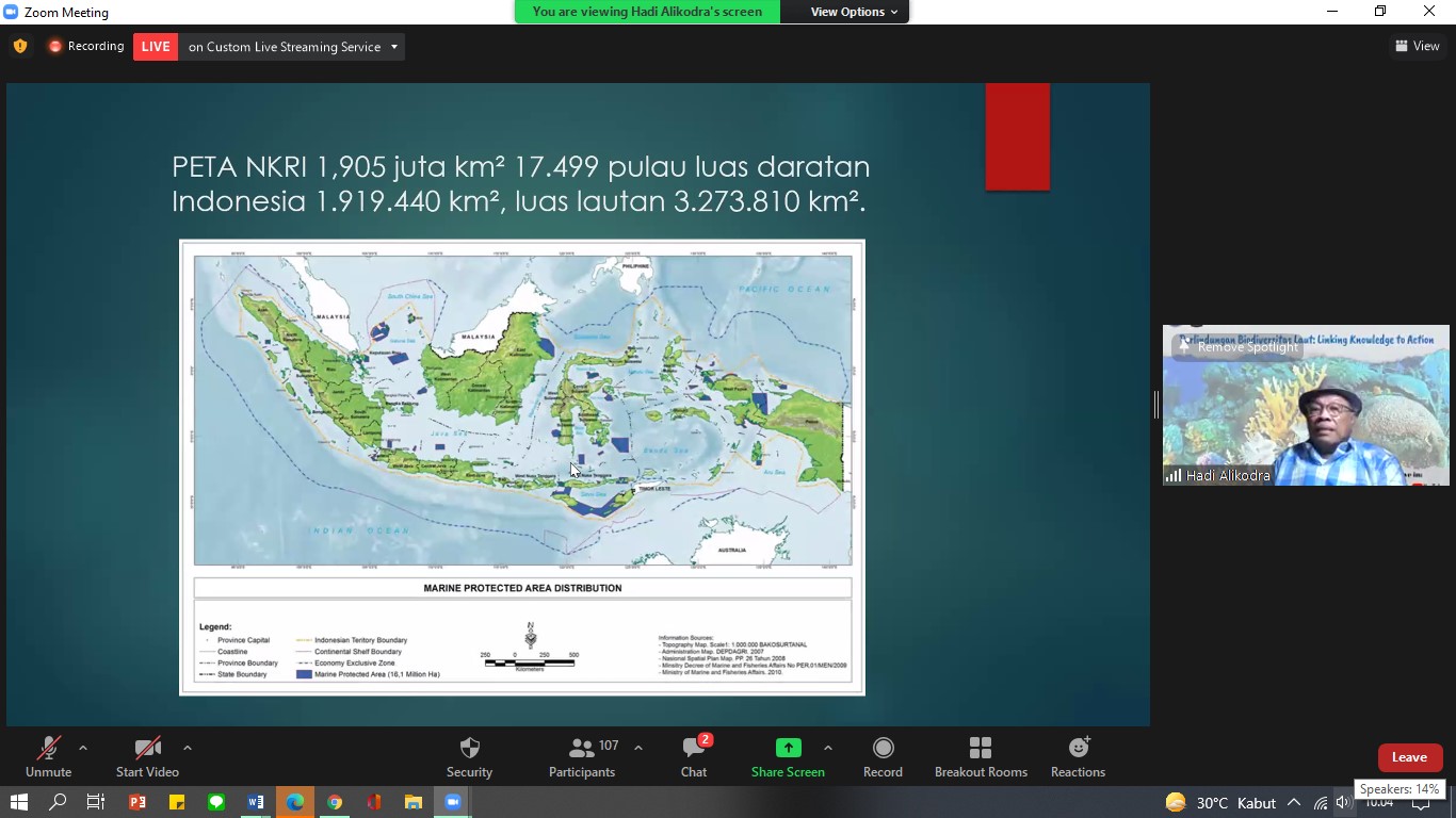 Seminar Online: Perlindungan Biodiversitas Laut “Linking Knowledge to Action”