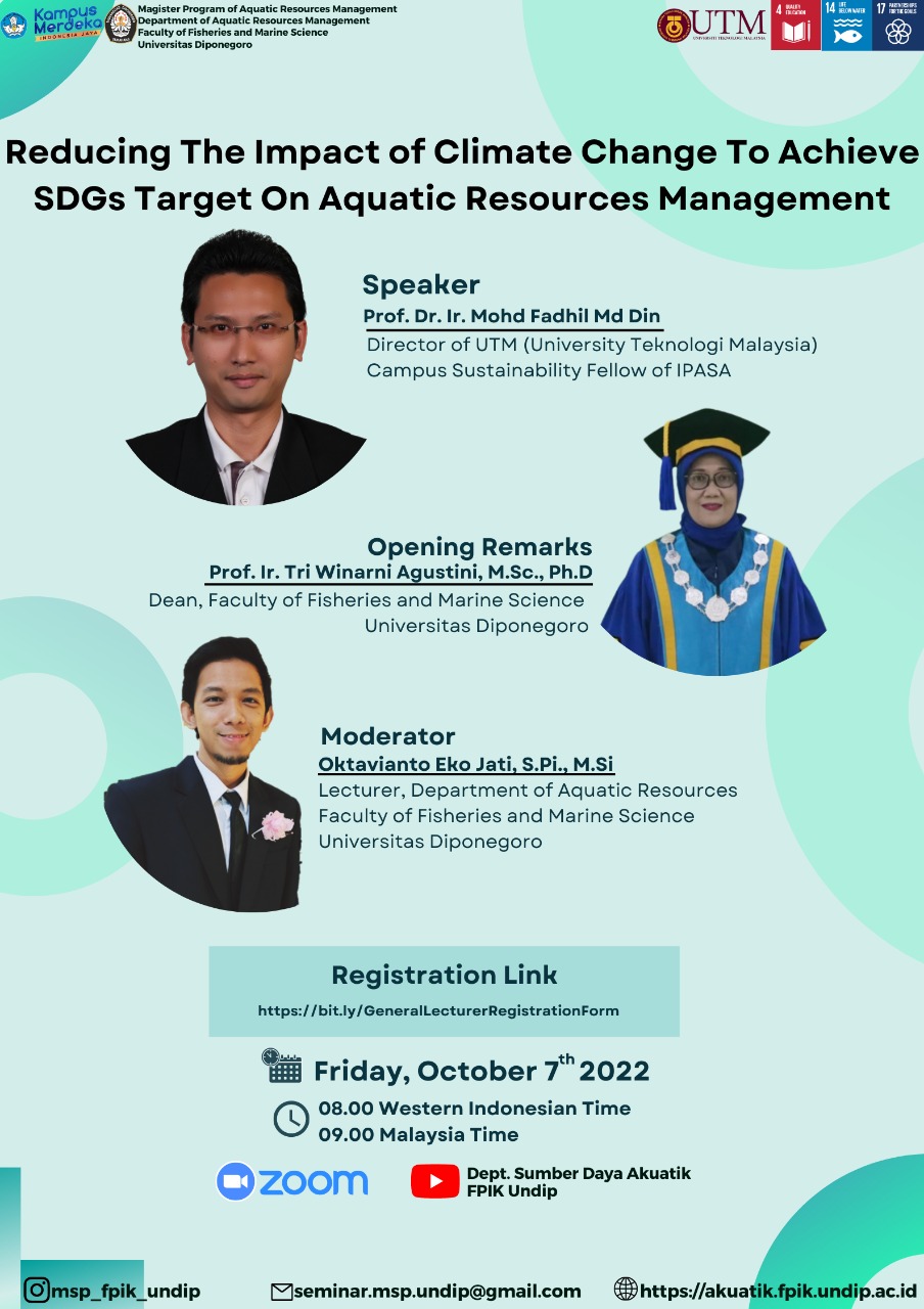 International Seminar “Reducing the impact of Climate Change to Achieve SDGs Target on Aquatic Resources Management”