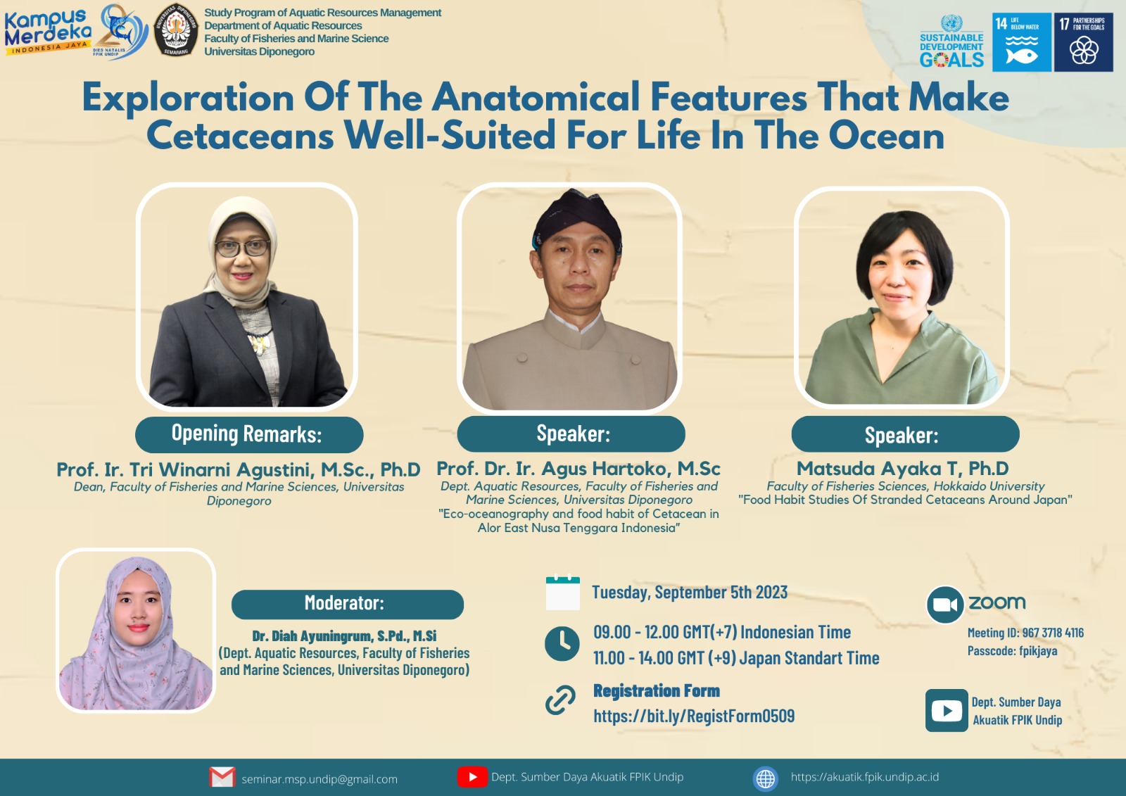 International Webinar: “Exploration Of The Anatomical Features That Make Cetaceans Well-Suited For Life In The Ocean”