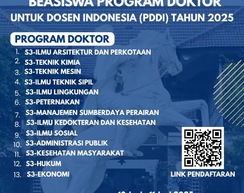 Kembali Dibuka ! Beasiswa Program Doktor untuk Dosen